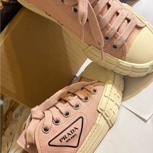Prada Blush Pink Canvas Sneakers